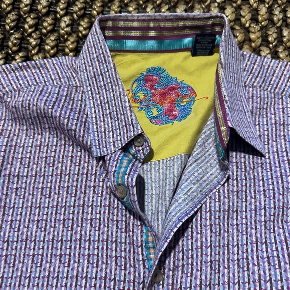 ROBERT GRAHAM Highland Long Sleeve Button Down Shirt Reverse Cuff Classic Fit - Picture 1 of 6